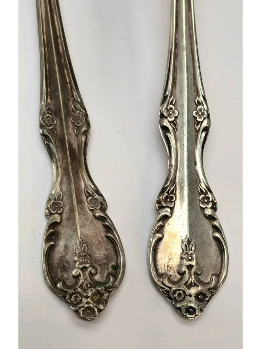 Antique Rogers Bros Silverplate Pie Server And Fork Floral Pattern CM2266